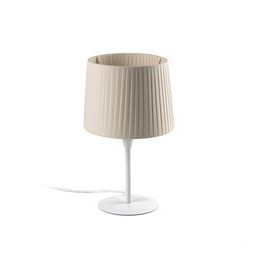 FARO - Luminaria sobremesa SAMBA blanco encintada E27 250x200 beige