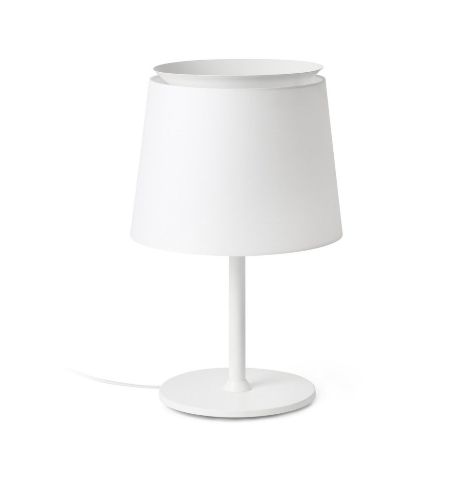 FARO - Luminaria sobremesa SAVOY blanco pantalla blanca