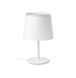 FARO - Luminaria sobremesa SAVOY blanco pantalla blanca