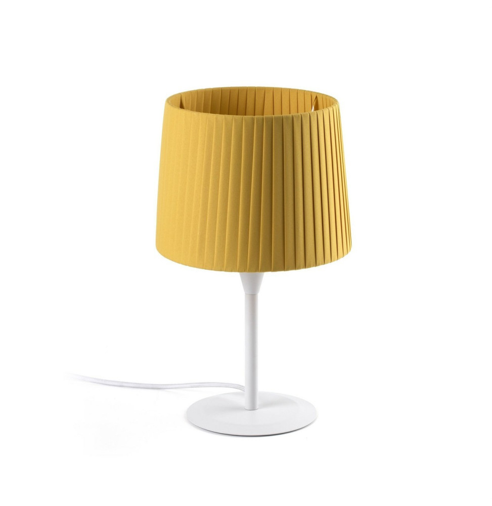FARO - Luminaria sobremesa SAMBA blanco encintada E27 250x200 amarillo
