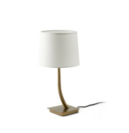 FARO - Luminaria sobremesa REM pantalla blanca bronce