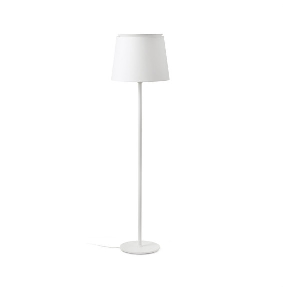 FARO - Luminaria pie de salón SAVOY blanco pantalla blanca