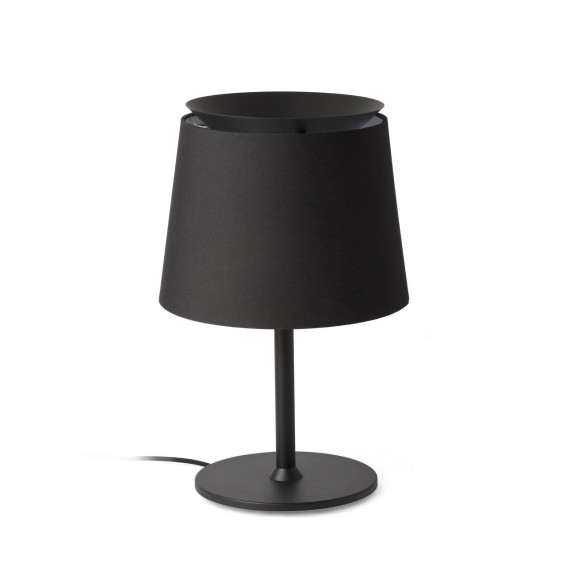FARO - Luminaria sobremesa SAVOY negro pantalla negra