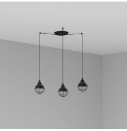 FARO - Luminaria suspendida CLAIRE E27 15W 3 lámparas negro