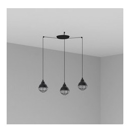 FARO - Luminaria suspendida CLAIRE E27 15W 3 lámparas negro