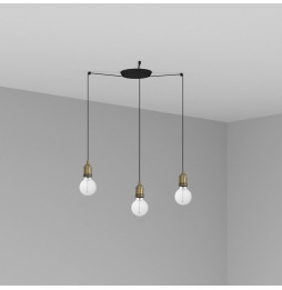 FARO - Luminaria suspendida ART 1xE27 60W 3 lámparas oro viejo