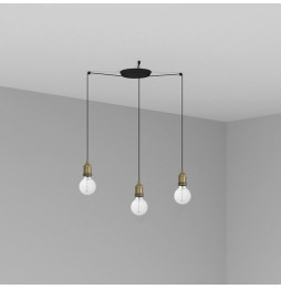 FARO - Luminaria suspendida ART 1xE27 60W 3 lámparas oro viejo