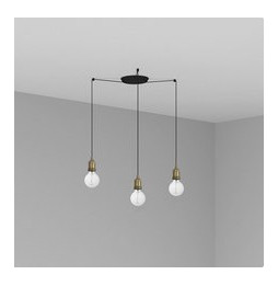 FARO - Luminaria suspendida ART 1xE27 60W 3 lámparas oro viejo