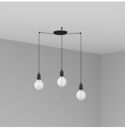 FARO - Luminaria suspendida ART 1xE27 2m cable 3 lámparas negro