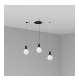 FARO - Luminaria suspendida ART 1xE27 2m cable 3 lámparas negro