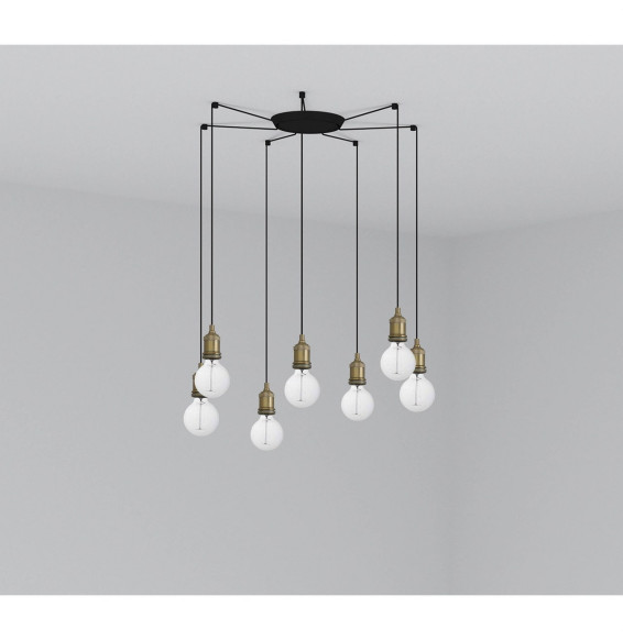 FARO - Luminaria suspendida ART 1xE27 60W 7 lámparas oro viejo