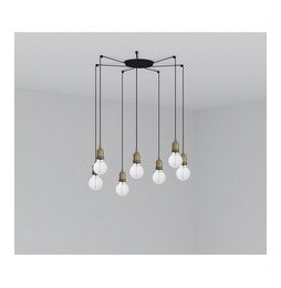 FARO - Luminaria suspendida ART 1xE27 60W 7 lámparas oro viejo