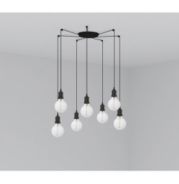 FARO - Luminaria suspendida ART 1xE27 2m cable 7 lámparas negro