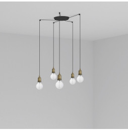 FARO - Luminaria suspendida ART 1xE27 60W 5 lámparas oro viejo