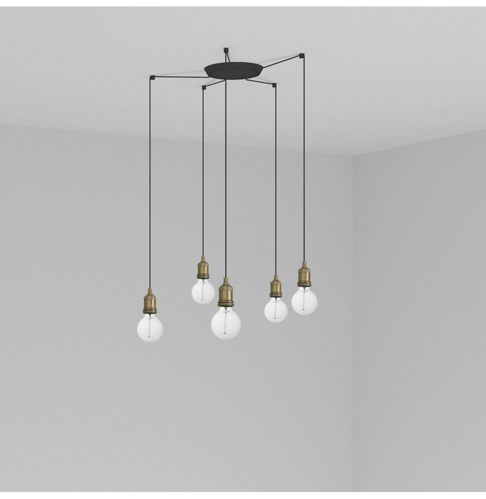 FARO - Luminaria suspendida ART 1xE27 60W 5 lámparas oro viejo