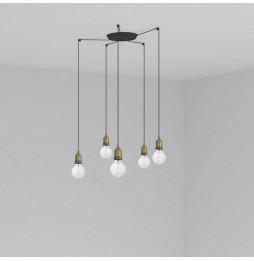 FARO - Luminaria suspendida ART 1xE27 60W 5 lámparas oro viejo