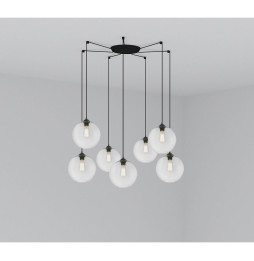 FARO - Luminaria suspendida CLARA E27 100W 7 lámparas transparente