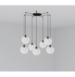 FARO - Luminaria suspendida CLARA E27 100W 7 lámparas transparente