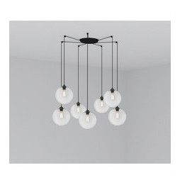 FARO - Luminaria suspendida CLARA E27 100W 7 lámparas transparente
