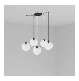 FARO - Luminaria suspendida CLARA E27 100W 5 lámparas transparente