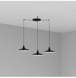 FARO - Luminaria suspendida LANG E27 3 lámparas negro