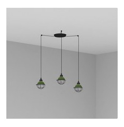 FARO - Luminaria suspendida CLAIRE E27 15W 3 lámparas verde
