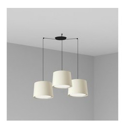 FARO - Luminaria suspendida CONGA negro E27 500x350mm blanca 3 lámparas