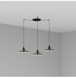 FARO - Luminaria suspendida LANG E27 3 lámparas verde