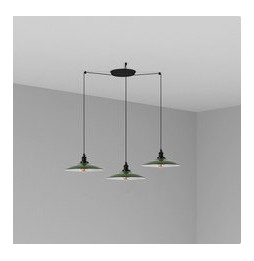FARO - Luminaria suspendida LANG E27 3 lámparas verde
