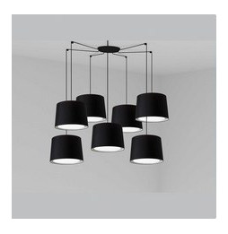 FARO - Luminaria suspendida CONGA negro E27 500x350mm negra 7 lámparas