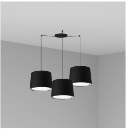 FARO - Luminaria suspendida CONGA negro E27 500x350mm negra 3 lámparas