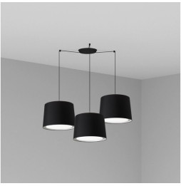 FARO - Luminaria suspendida CONGA negro E27 500x350mm negra 3 lámparas