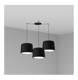 FARO - Luminaria suspendida CONGA negro E27 500x350mm negra 3 lámparas