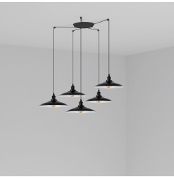FARO - Luminaria suspendida LANG E27 5 lámparas negro