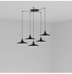FARO - Luminaria suspendida LANG E27 5 lámparas negro