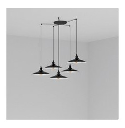FARO - Luminaria suspendida LANG E27 5 lámparas negro