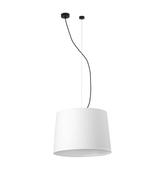 FARO - Luminaria suspendida CONGA negro E27 500x350mm blanca