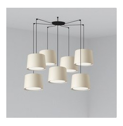 FARO - Luminaria suspendida CONGA negro E27 500x350mm beige 7 lámparas