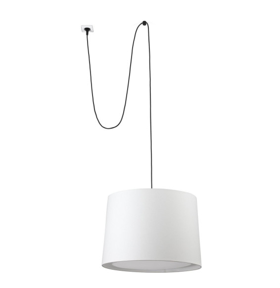 FARO - Luminaria suspendida CONGA clavija E27 500x350mm blanca