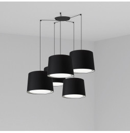 FARO - Luminaria suspendida CONGA negro E27 500x350mm negra 5 lámparas