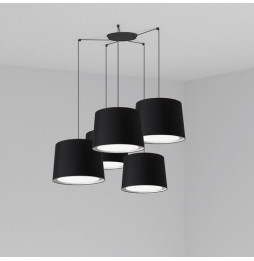 FARO - Luminaria suspendida CONGA negro E27 500x350mm negra 5 lámparas