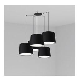 FARO - Luminaria suspendida CONGA negro E27 500x350mm negra 5 lámparas