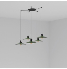 FARO - Luminaria suspendida LANG E27 5 lámparas verde