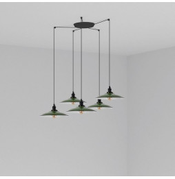 FARO - Luminaria suspendida LANG E27 5 lámparas verde