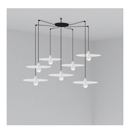 FARO - Luminaria suspendida PLAT blanco E27 60W 7 lámparas