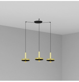 FARO - Luminaria suspendida WHIZZ oro satinado/negro E27 60W 3 lámparas