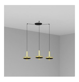 FARO - Luminaria suspendida WHIZZ oro satinado/negro E27 60W 3 lámparas