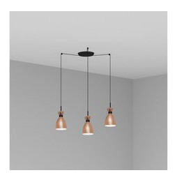 FARO - Luminaria suspendida RETRO 1xE14 20W 3 lámparas cobre