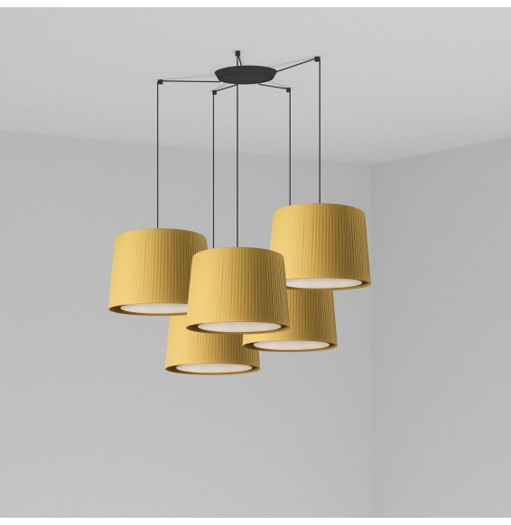 FARO - Luminaria SAMBA negro encintada E27 500x350 amarillo