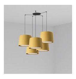 FARO - Luminaria SAMBA negro encintada E27 500x350 amarillo
